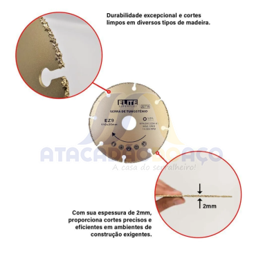 Disco de Serra P/ Mad. Tungstenio - 110mm x 20mm (Elite)