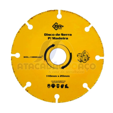 Disco de Serra P/ Madeira - 110mm x 20mm (Br Mais)