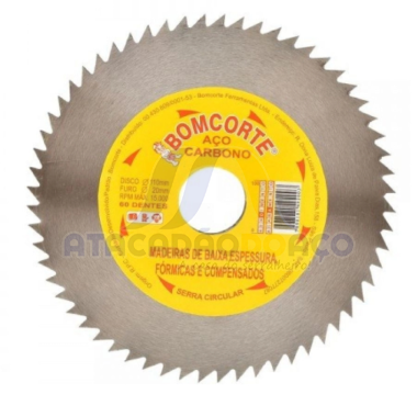 Disco de Serra P/ Mad. 60D - 110mm x 20mm (Bom Corte)