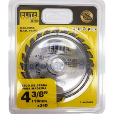 Disco de Serra P/ Madeira - 110mm x 1.4mm ( Elite )