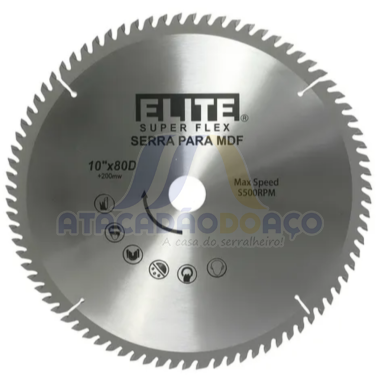 Disco Serra P/ Madeira 250mm x Furo30mm x 80D (Elite)