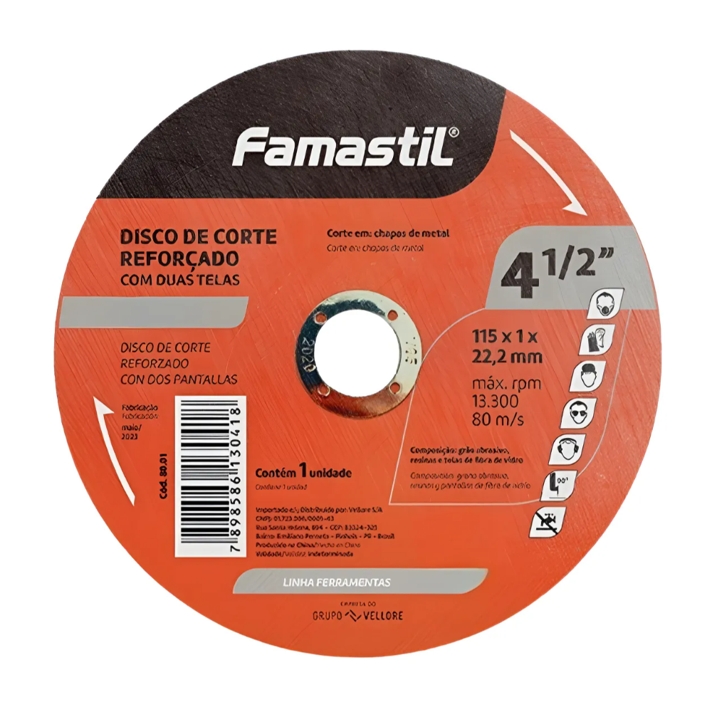 Disco de Corte Inox 4.1/2'' ( Famastil )