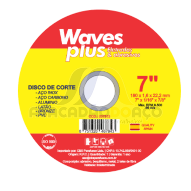 Disco de Corte Inox 7'' (Waves Plus)