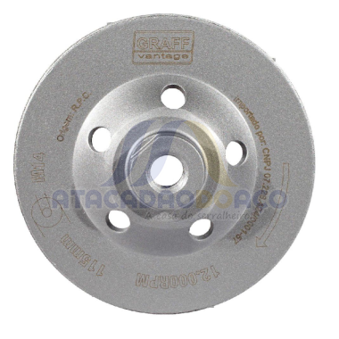 Disco Rebolo Diamantado C/ Rosca - 115 X M14 (Graff)