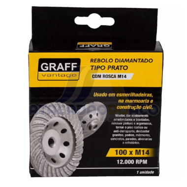 Disco Rebolo Diamantado C/ Rosca - 115 X M14 (Graff)