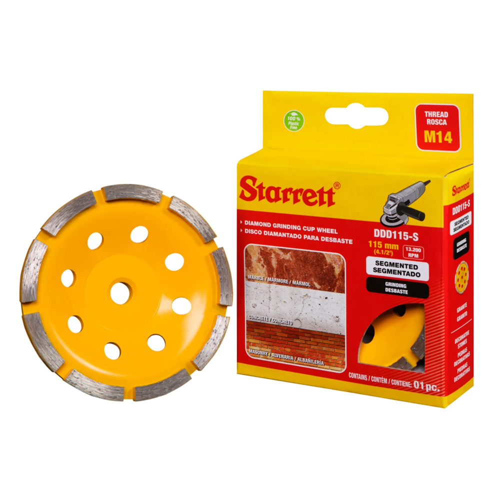 Disco Diam. Segmentado P/ Desbaste - 115 X M14 (Starret)
