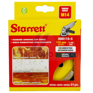 Disco Diam. Segmentado P/ Desbaste - 115 X M14 (Starret)