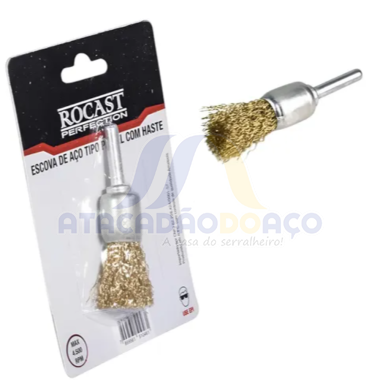 Escova de Aço C/ Haste - 5/8