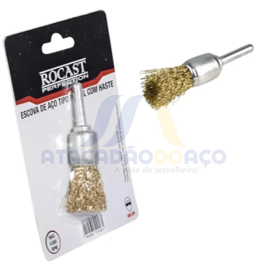 Escova de Aço C/ Haste - 3/4