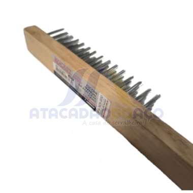 Escova de Aço Man. Cabo Mad. (Rocast)