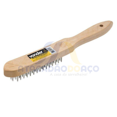 Escova de Aço Man. Cabo Mad. (Vonder)