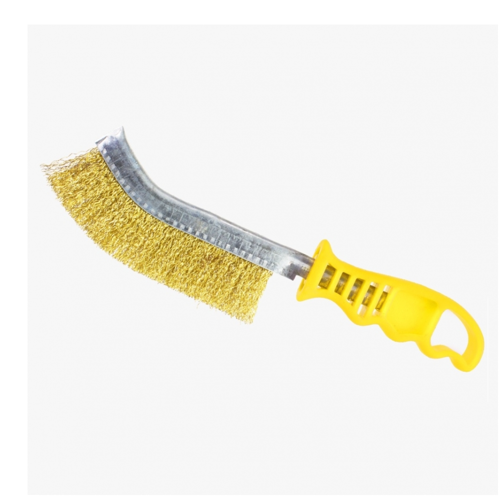 Escova de Aço Man. Cabo Plast. Amarelo Inox (Pequi)