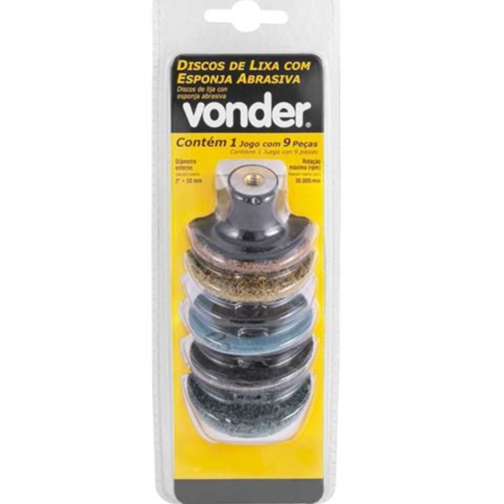 Disco de Lixa Esponja - 50mm JG 9 Pçs (Vonder)