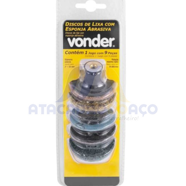 Disco de Lixa Esponja - 50mm JG 9 Pçs (Vonder)