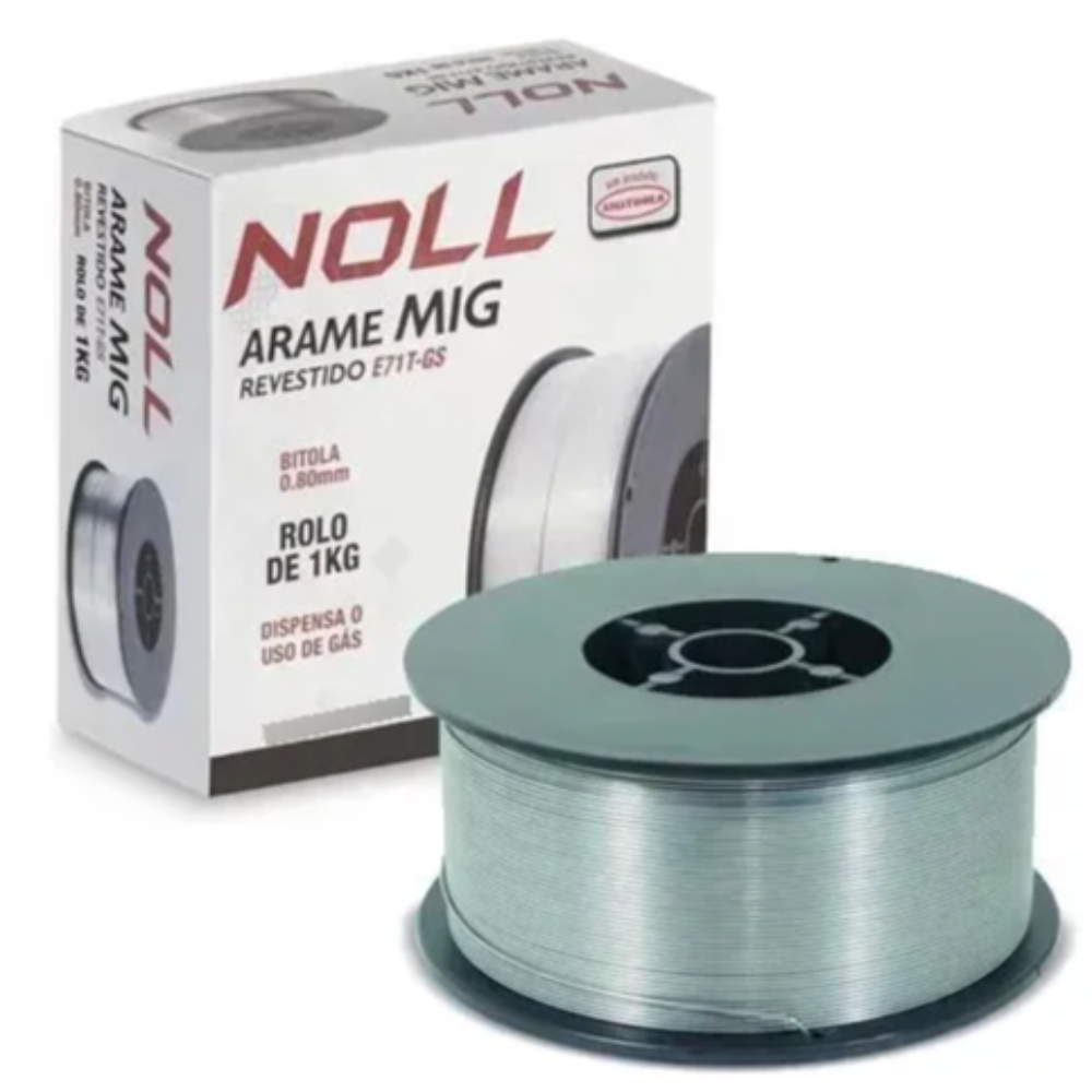 Solda Mig Rolo 1kg Gas Imbutido - 0.8mm (Noll)