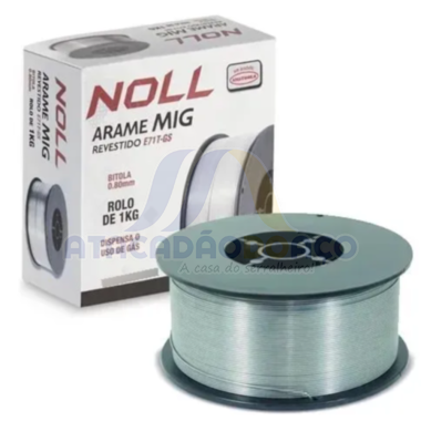 Solda Mig Rolo 1kg Gas Imbutido - 0.8mm (Noll)