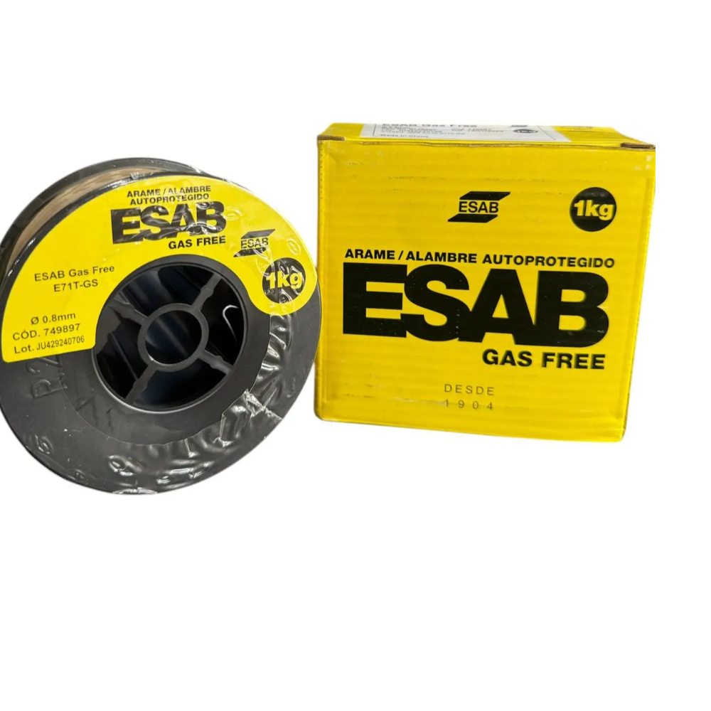 Solda Mig Rolo 1kg Gas Imbutido - 0.8mm (Esab)