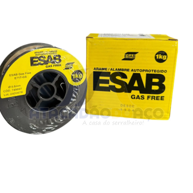 Solda Mig Rolo 1kg Gas Imbutido - 0.8mm (Esab)