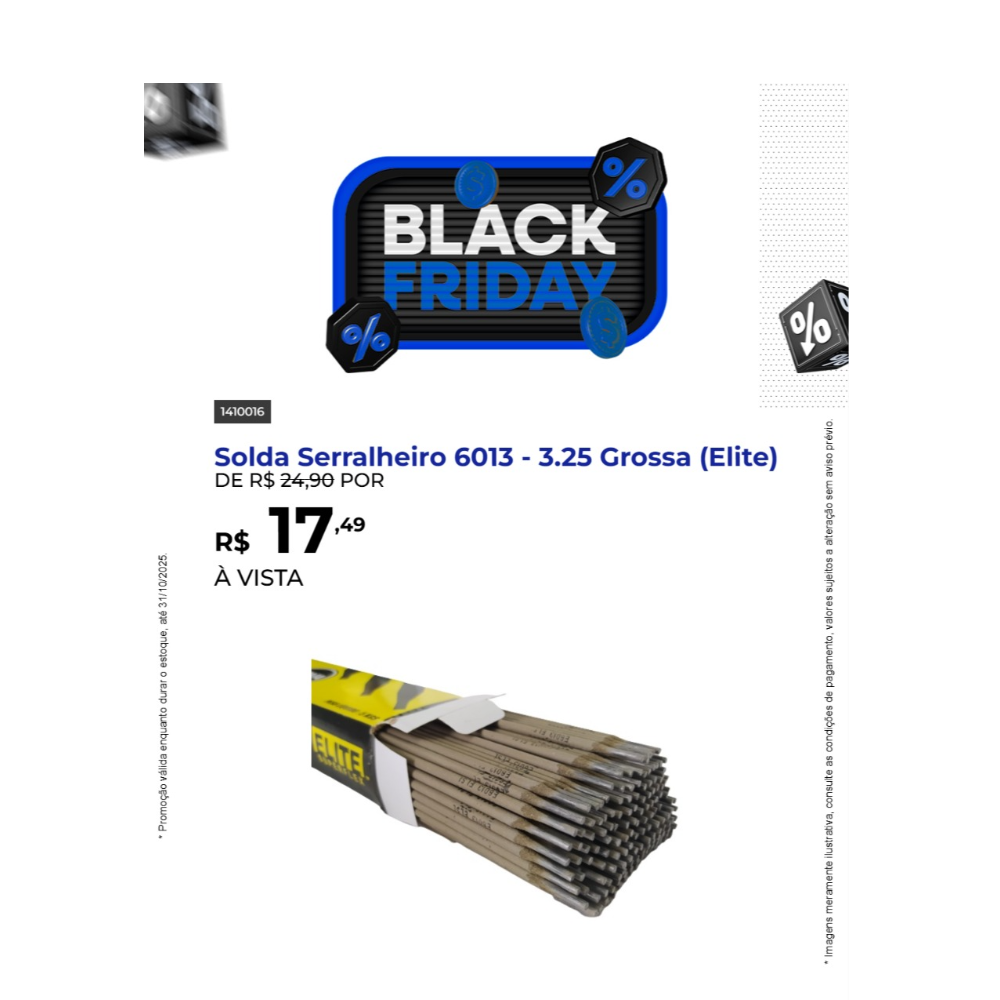 Solda Serralheiro 6013 - 3.25 Grossa (Elite)
