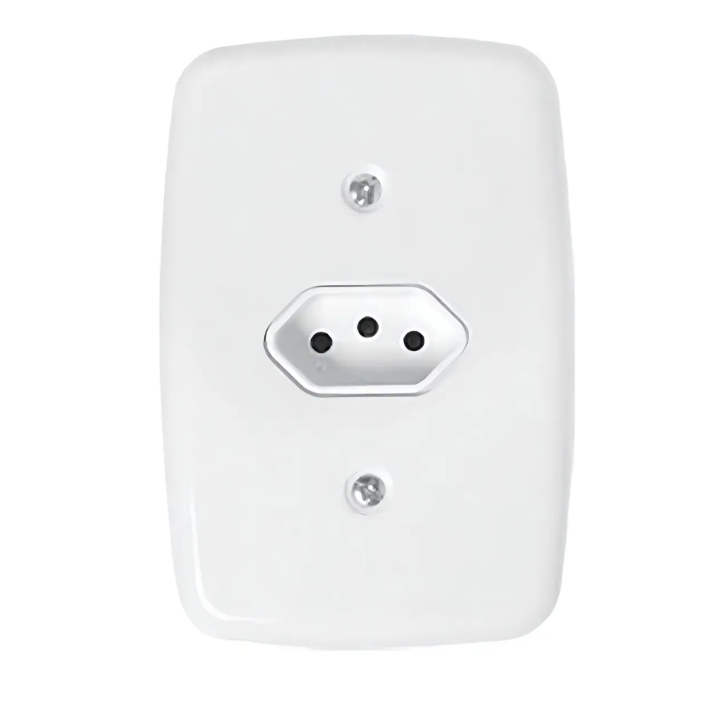 Tomada Simples C/ Placa 3-Pino 20A (Pluzie Ideale)