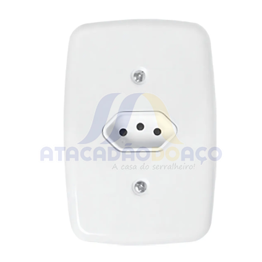 Tomada Simples C/ Placa 3-Pino 10A (Pluzie Ideale)
