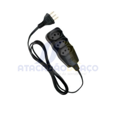 Extensao 3 Tom.10A X 3mt Preto (Lig Plus)