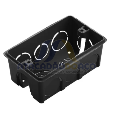 Caixa de Embutir Quadrada Preta - 4 x 2