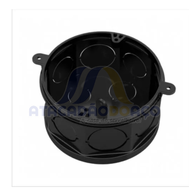 Caixa de Embutir Redonda Preta - 4 x 4 (Force Line)