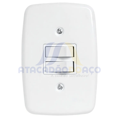 Interruptor Duplo C/Placa 10A (Pluzie Ideale)
