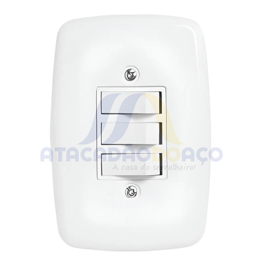Interruptor Triplo C/Placa 10A (Pluzie Ideale)