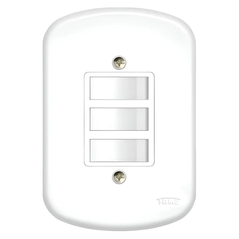 Interruptor Triplo C/Placa 10A (Fame)