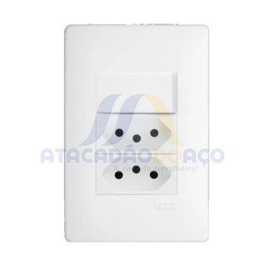Interruptor  + Tom. Duplo C/Placa 3-Pino 10A (Fame)