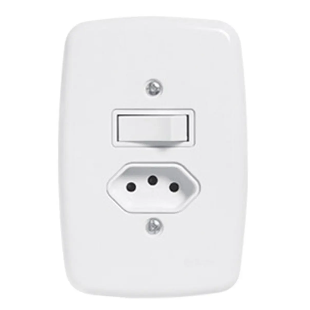 Interruptor  + Tom. C/Placa 3-Pino 20A (Pluzie Ideale)