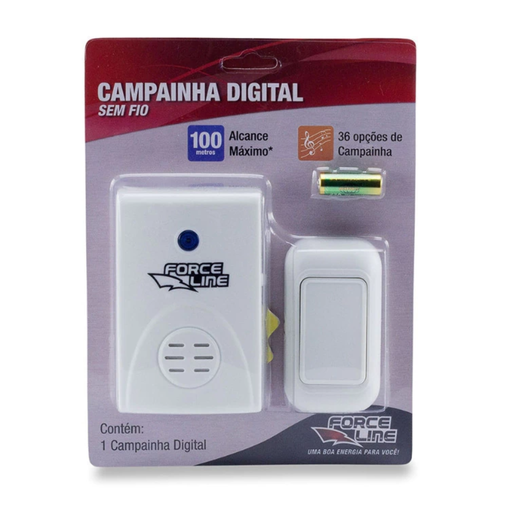 Campainha S/ Fio Digital Bivolt (Force line)
