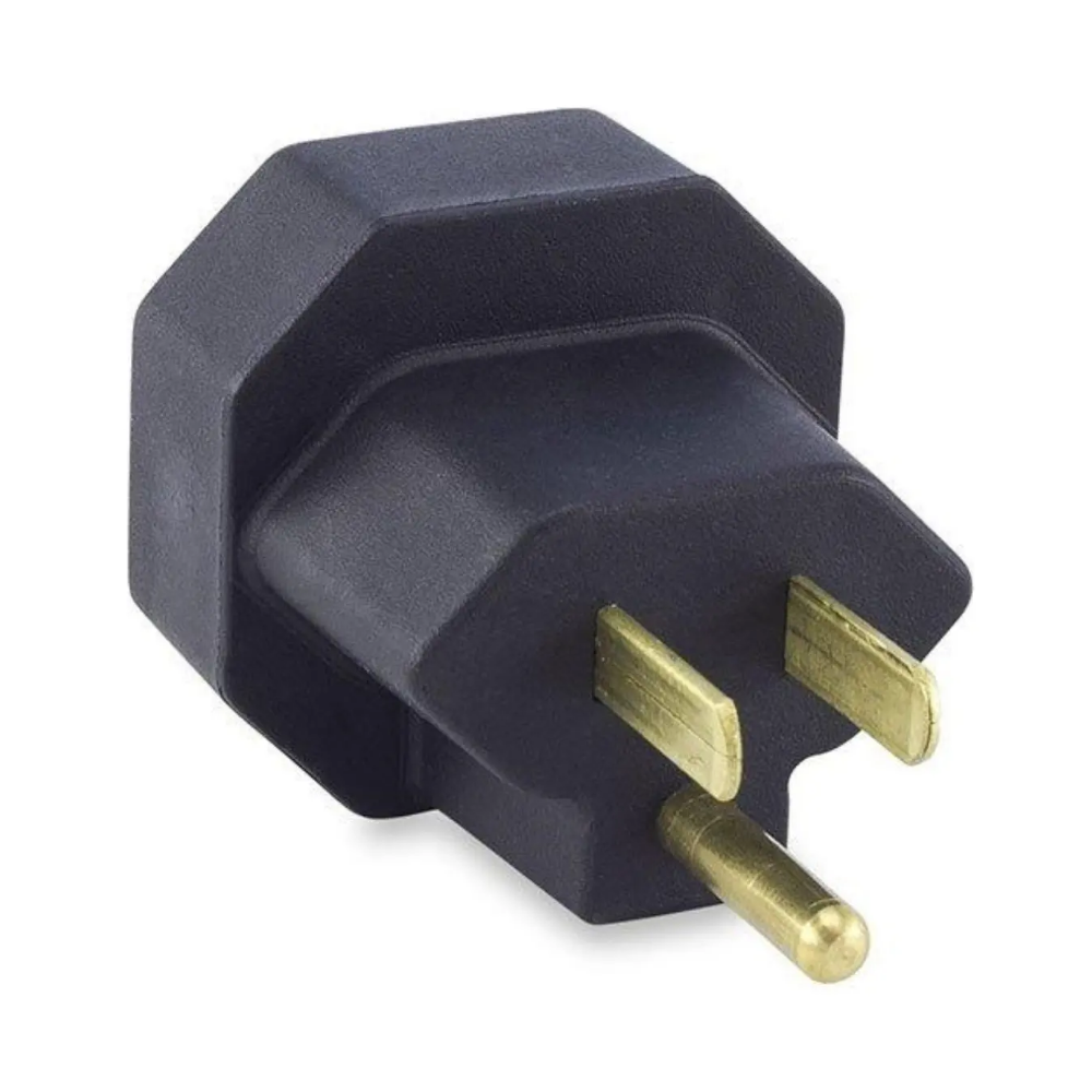 Adaptador Tripolar 3 Pinos 15A Preto (Force Line)