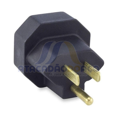 Adaptador Tripolar 3 Pinos 15A Preto (Force Line)