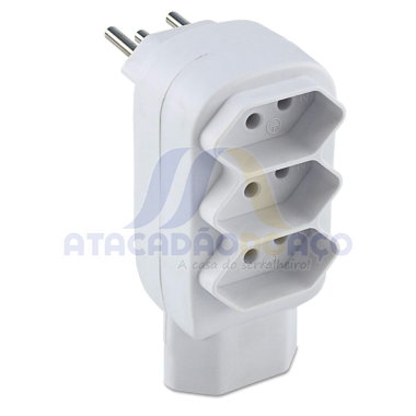 Adaptador Multipli. C/4 saida Tri. 3 Pinos 10A (Force Line)