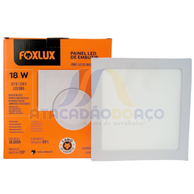 Painel Led 18W Bivolt Quad Sobrepor (Fox Lux)