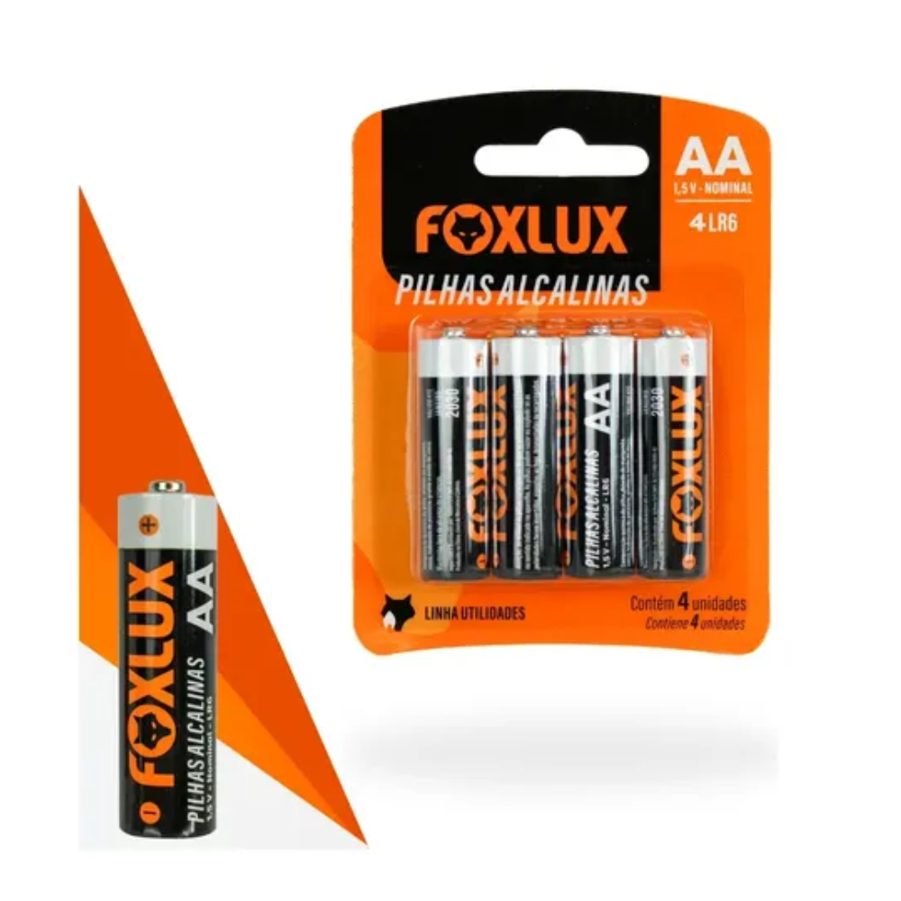 Pilha Alcalina AA Blister C/ 4unds (Fox Lux)