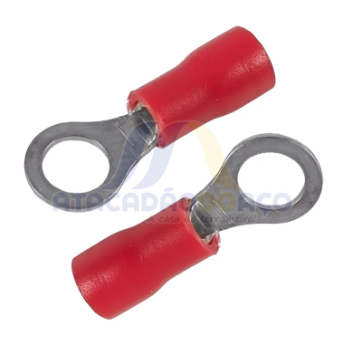 Terminal Eletrico Olhal Vermelho 6mm