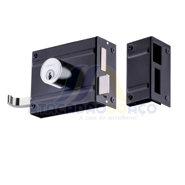Fechadura Sobrepor Preto - F1500 (Aliança)                  