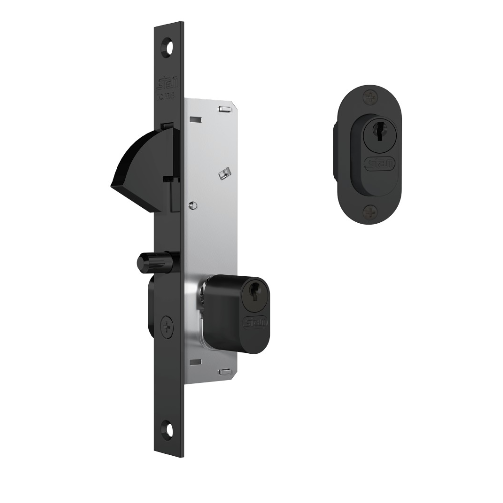Fechadura P/ de Correr - 901 Buzio Preto (Stam)