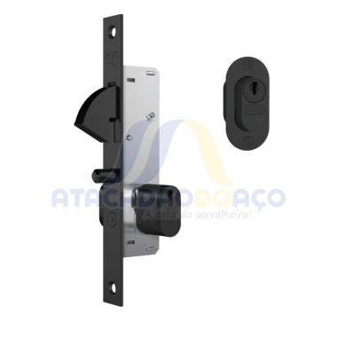 Fechadura P/ de Correr - 901 Buzio Preto (Stam)