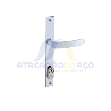 Fechadura P/ Perfil Estreito Branco - F1400 (Aliança)