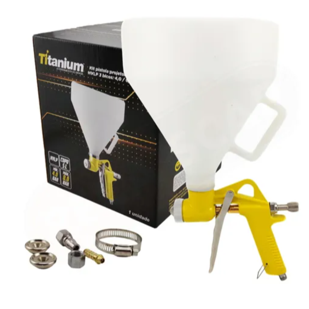 Pistola de Textura C/ 3 Bicos ( Titanium )