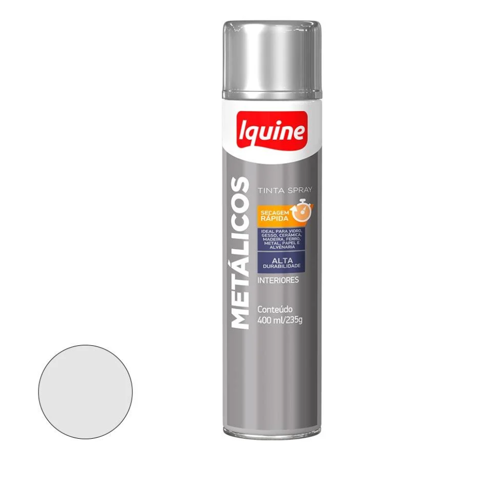 Tinta Spray Metalico Prata 400ML (Iquine)
