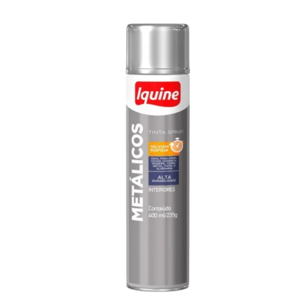 Tinta Spray Metalico Prata 400ML (Iquine)