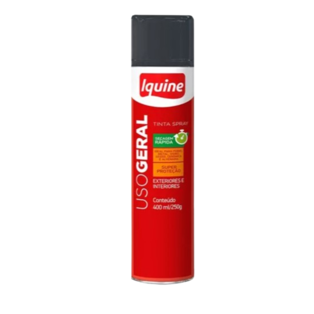 Tinta Spray Preto Brilhante 400ML (Iquine)