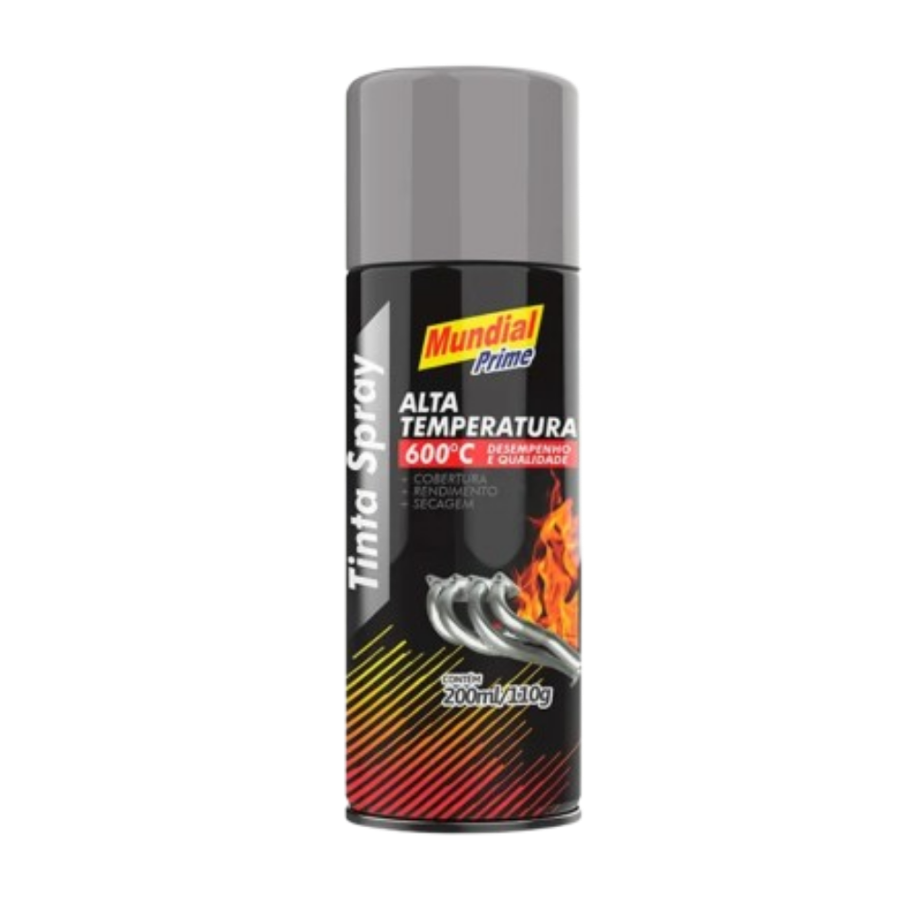 Tinta Spray Aluminio Alta Temp. 200ML (Mundial)
