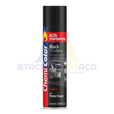 Tinta Spray Preto Fosco Alta Temp. 350ML (Chemi Color)